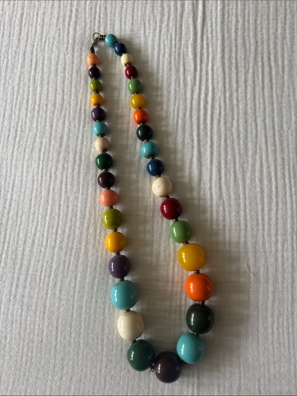 Colorful Multi-Bead Statement Necklace - Bright Mixed Colors